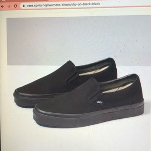 All black slip-on vans